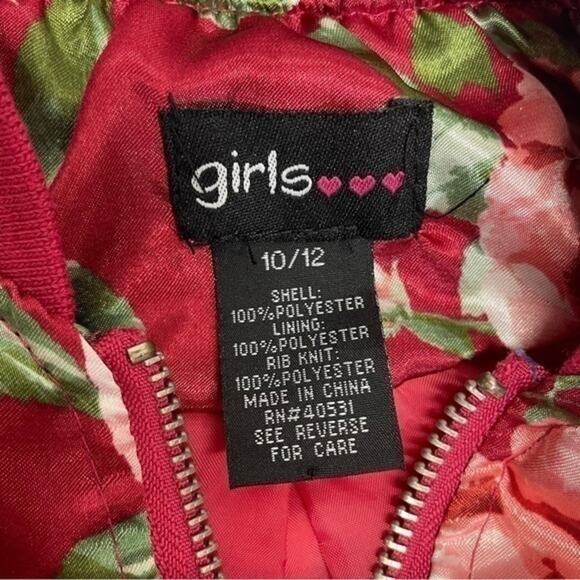 Pink Floral Cold Shoulder Full Zip Jacket Size 10-12 - Picture 4 of 8